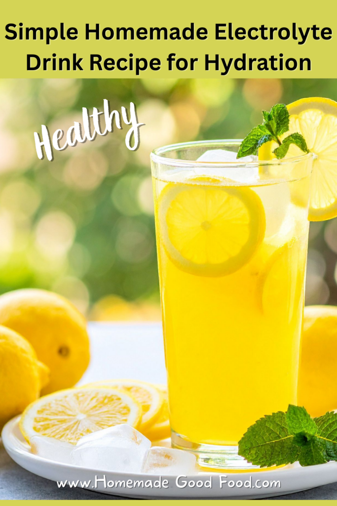Make a Simple homemade electrolyte drink for hydration using natural ingredients. A refreshing and healthy alternative to store bought sports drinks.
